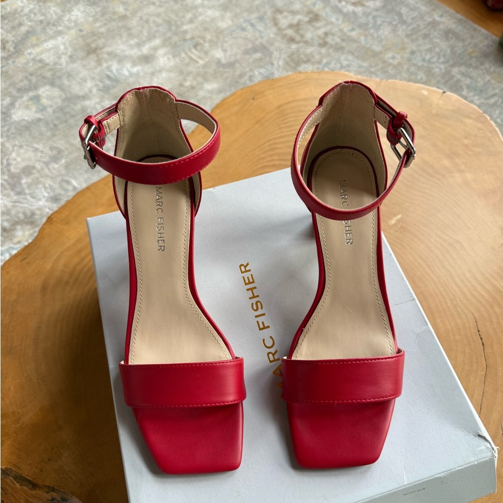 Marc Fisher Bold Red Heeled Sandals